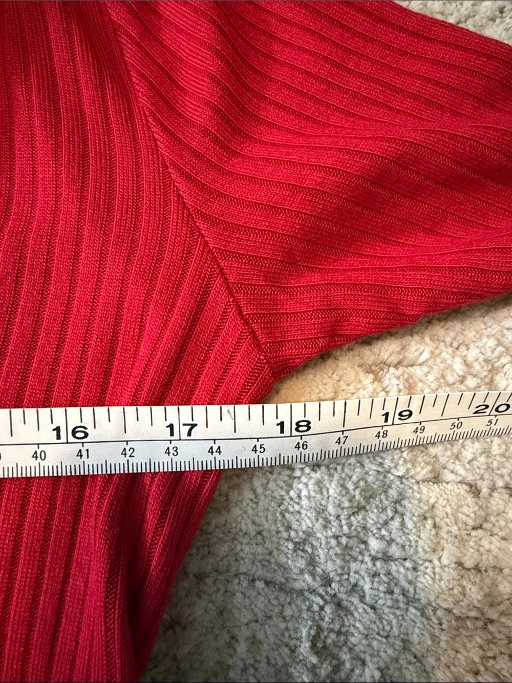 Reformation Agatha Bright Red Ribbed Long-Sleeve Mini Dress Size Small - Picture 7 of 8